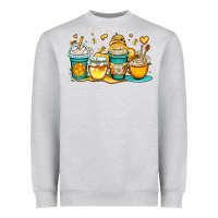Heather Grey honey bee coffee cups Heavyweight Sweatshirt - OliviaCreatesArt