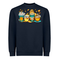 Navy honey bee coffee cups Heavyweight Sweatshirt - OliviaCreatesArt