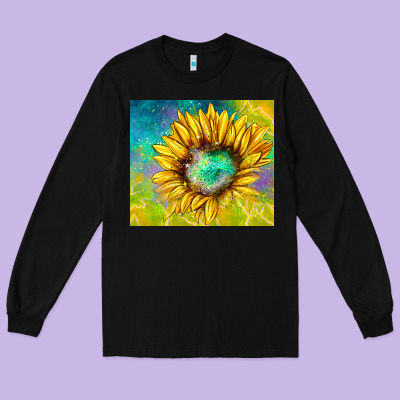 Sparkling Sunflower Long Sleeve Tee Designed By Tumblerdesignbyshophia