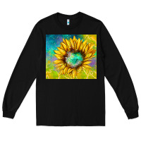 Black sparkling sunflower Long Sleeve Tee - TumblerDesignByShophia