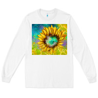 White sparkling sunflower Long Sleeve Tee - TumblerDesignByShophia