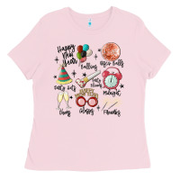 Bubblegum Pink happy new year Ladies Tee - MaliasSmallBusiness