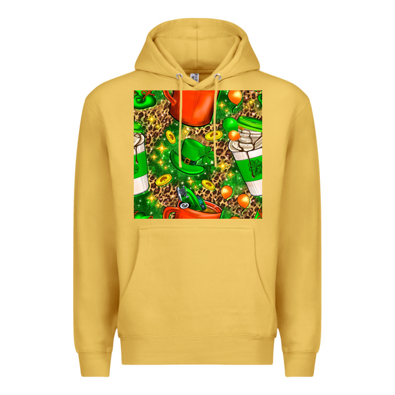 Coffee Cups St. Patrick's Day With Leopard Seamless Pattern Bbs Premium Hoodie by BundleAndBundleShop | Teevron