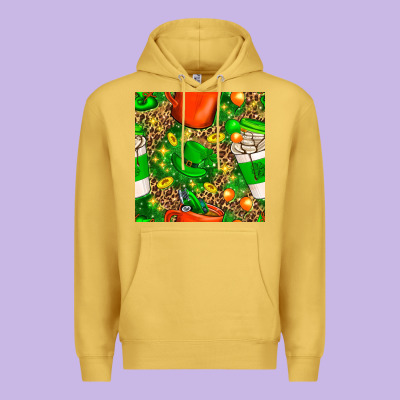 Coffee Cups St. Patrick's Day With Leopard Seamless Pattern Bbs Premium Hoodie Designed By Bundleandbundleshop