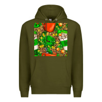 Army Green coffee cups st. patrick's day with leopard seamless pattern bbs Premium Hoodie - BundleAndBundleShop