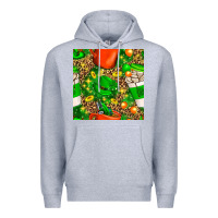 Heather Grey coffee cups st. patrick's day with leopard seamless pattern bbs Premium Hoodie - BundleAndBundleShop