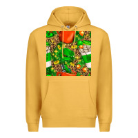 Mustard coffee cups st. patrick's day with leopard seamless pattern bbs Premium Hoodie - BundleAndBundleShop