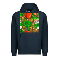 Navy coffee cups st. patrick's day with leopard seamless pattern bbs Premium Hoodie - BundleAndBundleShop