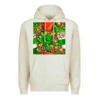 Oatmeal Heather coffee cups st. patrick's day with leopard seamless pattern bbs Premium Hoodie - BundleAndBundleShop