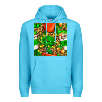 Ocean Blue coffee cups st. patrick's day with leopard seamless pattern bbs Premium Hoodie - BundleAndBundleShop