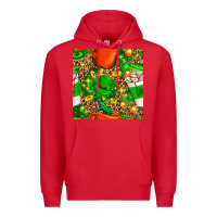 Red coffee cups st. patrick's day with leopard seamless pattern bbs Premium Hoodie - BundleAndBundleShop