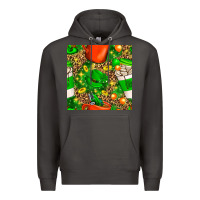 Smoke coffee cups st. patrick's day with leopard seamless pattern bbs Premium Hoodie - BundleAndBundleShop