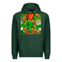 Sports Green coffee cups st. patrick's day with leopard seamless pattern bbs Premium Hoodie - BundleAndBundleShop