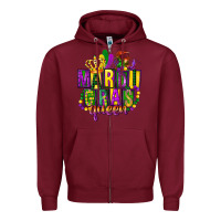 Burgundy mardi gras queen Zipper Hoodie - FaDigitalArtStudio