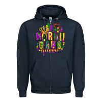 Navy mardi gras queen Zipper Hoodie - FaDigitalArtStudio