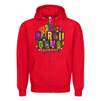 Red mardi gras queen Zipper Hoodie - FaDigitalArtStudio