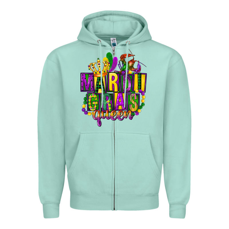 Mardi Gras Queen Zipper Hoodie by FaDigitalArtStudio | Teevron