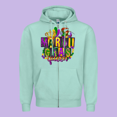 Mardi Gras Queen Zipper Hoodie Designed By Fadigitalartstudio