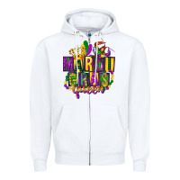 White mardi gras queen Zipper Hoodie - FaDigitalArtStudio