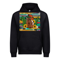 Black western horse cowboy hat cactus sunflowers glitter cowhide serape turq Urban Hoodie - Artiststas