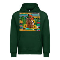 Forest Green western horse cowboy hat cactus sunflowers glitter cowhide serape turq Urban Hoodie - Artiststas
