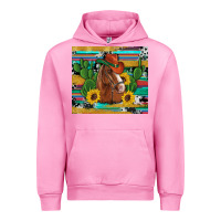 Fuchsia Pink western horse cowboy hat cactus sunflowers glitter cowhide serape turq Urban Hoodie - Artiststas