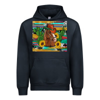 Navy western horse cowboy hat cactus sunflowers glitter cowhide serape turq Urban Hoodie - Artiststas