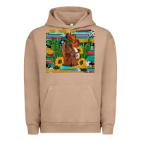 Pigment Burro western horse cowboy hat cactus sunflowers glitter cowhide serape turq Urban Hoodie - Artiststas