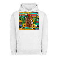 Pigment Lunar Rock western horse cowboy hat cactus sunflowers glitter cowhide serape turq Urban Hoodie - Artiststas