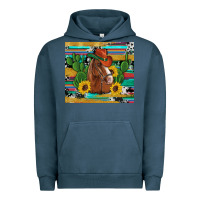 Western Horse Cowboy Hat Cactus Sunflowers Glitter Cowhide Serape Turq Urban Hoodie | Teevron