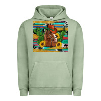 Pigment Oil Green western horse cowboy hat cactus sunflowers glitter cowhide serape turq Urban Hoodie - Artiststas