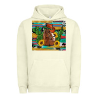 Pigment Pistachio western horse cowboy hat cactus sunflowers glitter cowhide serape turq Urban Hoodie - Artiststas