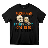 Black surviving fatherhood one beer at a time Heavy Core Tee - MaliasSmallBusiness