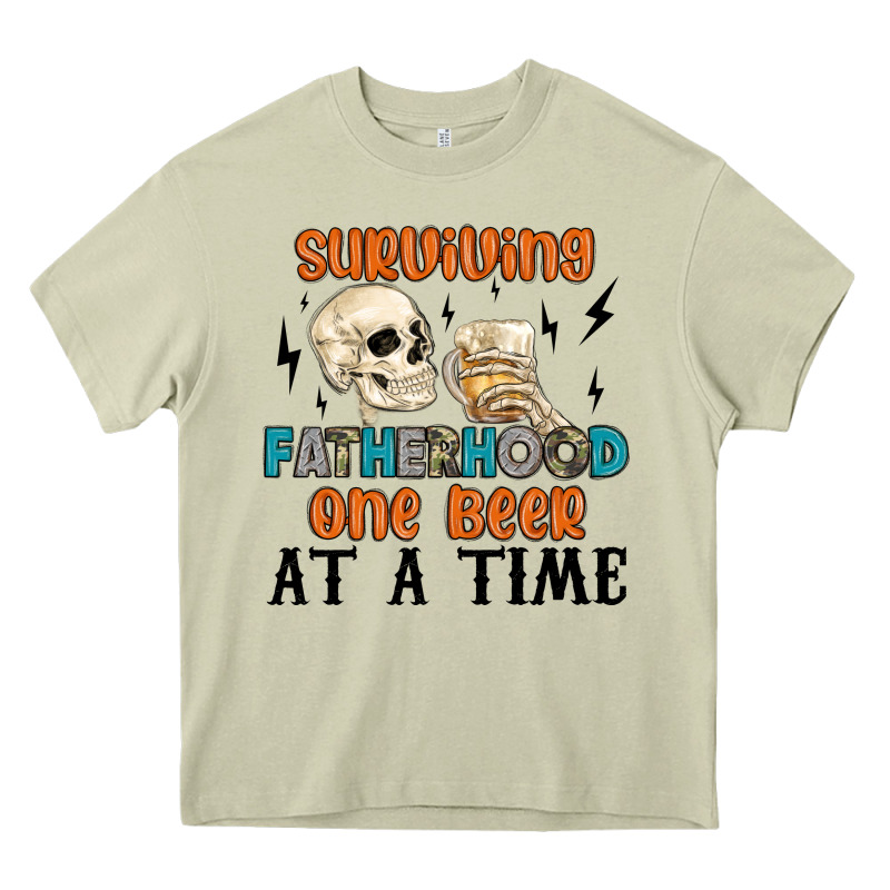 Surviving Fatherhood One Beer At A Time Heavy Core Tee by MaliasSmallBusiness | Teevron