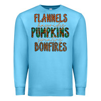 Ocean Blue flannels hayrides pumpkins bonfires Premium Sweatshirt - CowhideDigitalArt