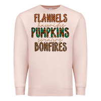 Pale Pink flannels hayrides pumpkins bonfires Premium Sweatshirt - CowhideDigitalArt