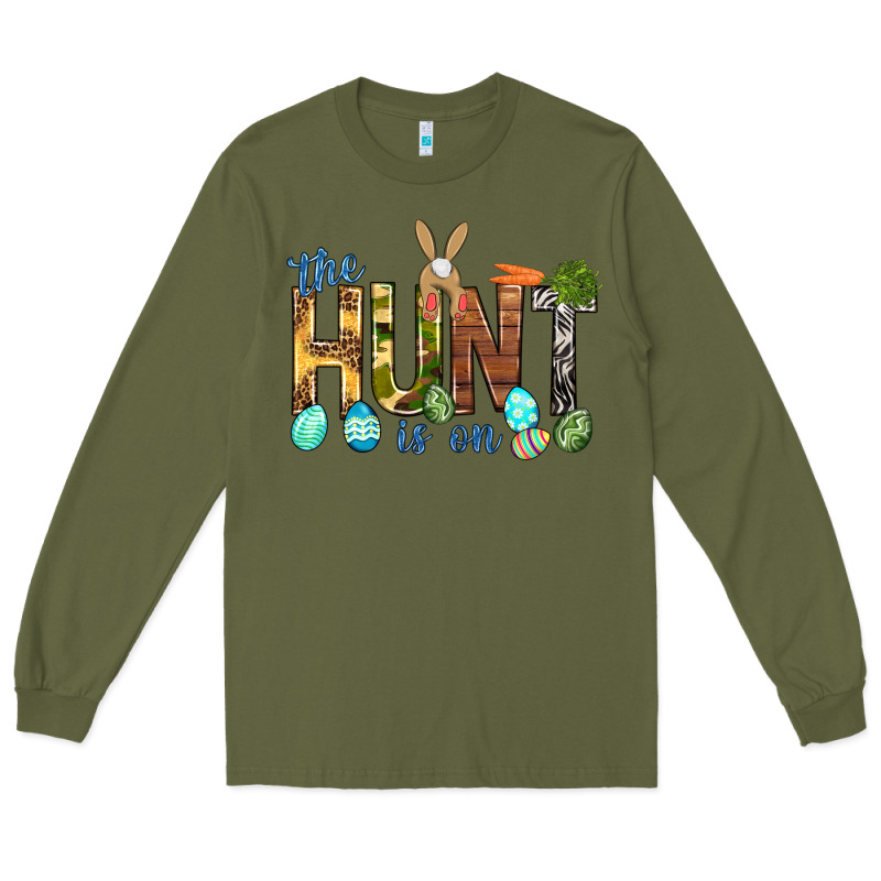 The Hunt Is On With Eggs Easter Day Long Sleeve Tee by HowdyJamesFarm | Teevron