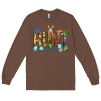 Chestnut The hunt is on with eggs Easter Day Long Sleeve Tee - HowdyJamesFarm