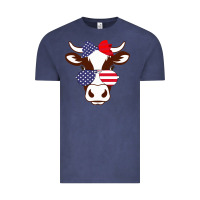 Vintage Denim Cow 4Th Of July Independence Day Vintage Tee - Bettercallsaul