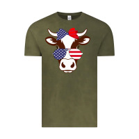Vintage Olive Cow 4Th Of July Independence Day Vintage Tee - Bettercallsaul
