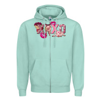 Seafoam Valentine's Day Pig Xoxo Zipper Hoodie - FaDigitalArtStudio