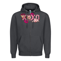 Smoke Valentine's Day Pig Xoxo Zipper Hoodie - FaDigitalArtStudio