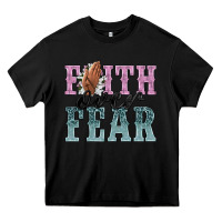 Black faith over fear Heavy Core Tee - NancyCooperArtShop