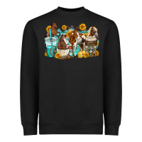 Black horses coffee cups Heavyweight Sweatshirt - OliviaCreatesArt