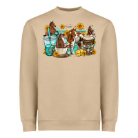 Mushroom horses coffee cups Heavyweight Sweatshirt - OliviaCreatesArt