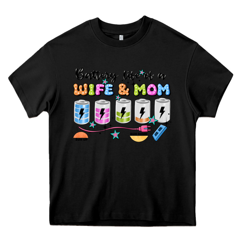 Battery Life Of A Wife & Mom Heavy Core Tee by JahusDesignShop | Teevron