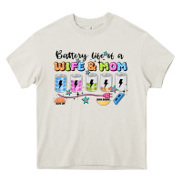 Cream battery life of a wife & mom Heavy Core Tee - JahusDesignShop