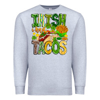 Heather Grey Irish i Had Tacos Premium Sweatshirt - CowhideDigitalArt