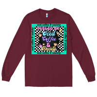 Burgundy fueled by ıced coffee and anxiety Long Sleeve Tee - TumblerDesignByShophia