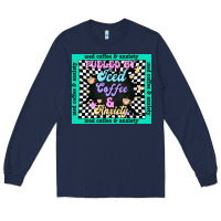 Navy fueled by ıced coffee and anxiety Long Sleeve Tee - TumblerDesignByShophia